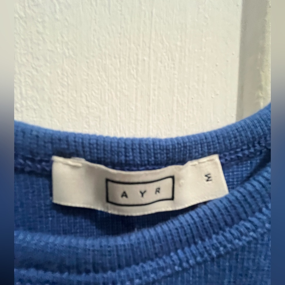 AYR The Sexy Flexy Marais Blue Sleeveless Scoop Neck Tank Top Size MED - Picture 4 of 12